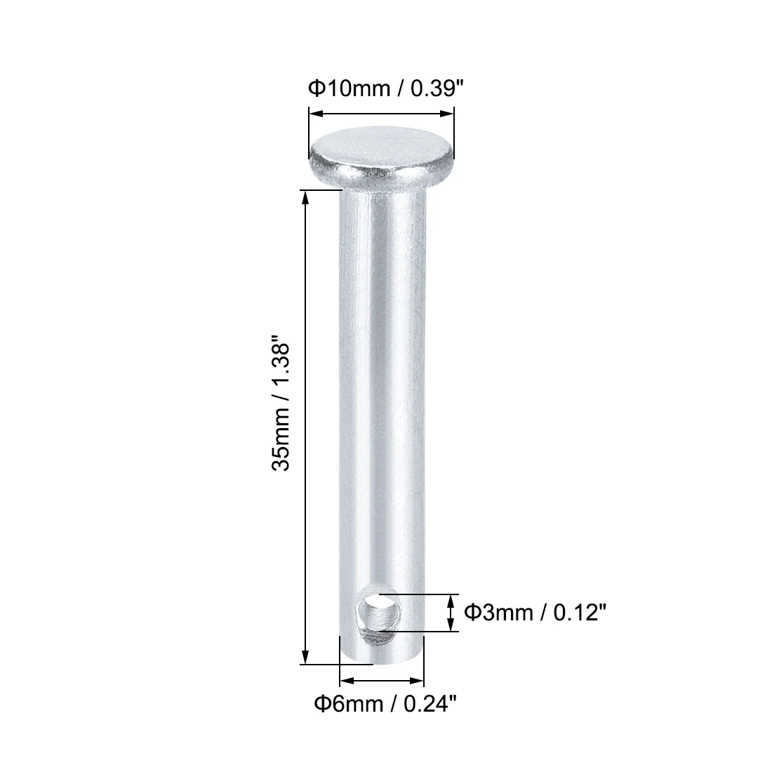 Uxcell 12 шт. с одним отверстием, скобы 5 мм, 6 мм, 8 мм, 10 мм, диаметр, плоская головка, оцинкованная твердая сталь, звено, шарнир, круглый штифт