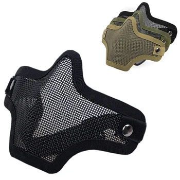 

Airsoft Half Face Mask Tactical Metal Mesh Skull Protective Army Wargame Hunting Accessories Paintball Masks CS Shooting Masks