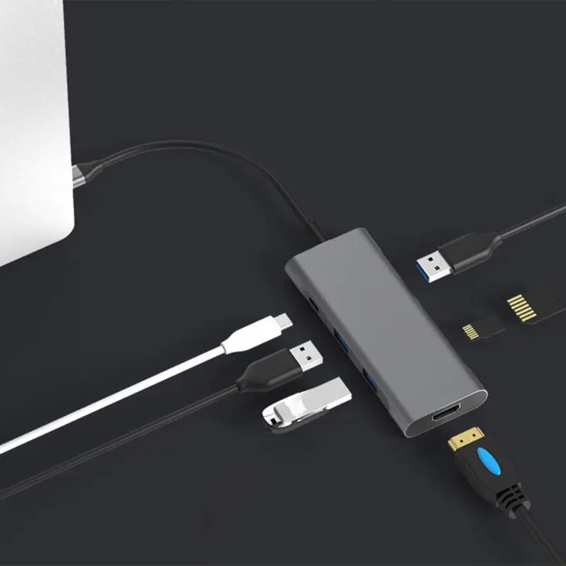 7 в 1 USB C концентратор ключ с HDMI для MacBook Air Pro и других типов C ноутбука