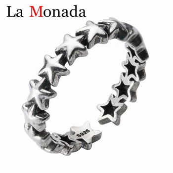 

Sales Stars Shape Finger Rings 925 Thai Silver Openning Ring for Women Contracted Jewelry Gifts