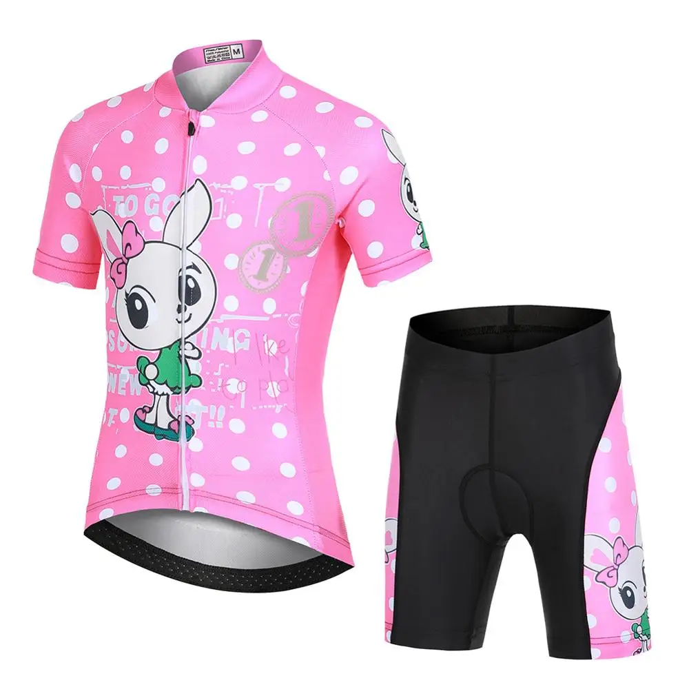 Rabbit Jersey Set Детский комплект из Джерси для велоспорта; детская одежда для велоспорта с героями мультфильмов; летняя одежда для велоспорта; шорты из джерси; Быстросохнущий костюм из Джерси для велоспорта - Цвет: Rabbit Jersey Set