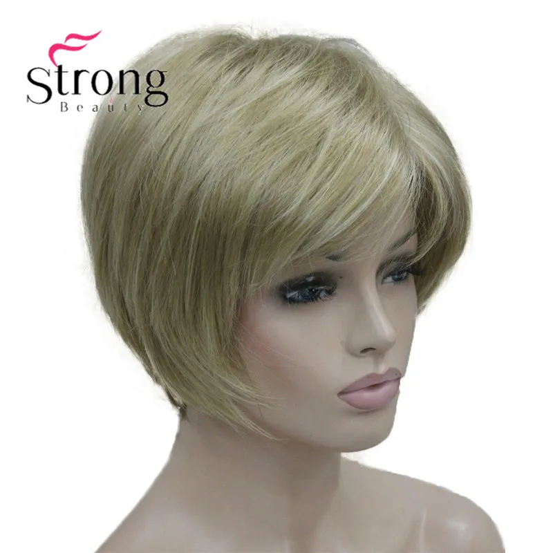 5969 #L16-613 new vogue honey blonde mix short straight lady's synthetic wigs (3)