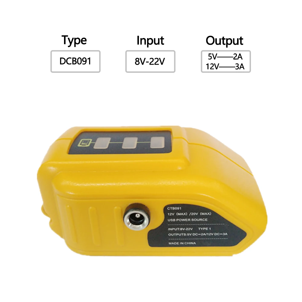 Высокое качество DCB091 Li-on батарея usb зарядка конвертер 12 В 18 в 20 В DC Выход с подогревом куртки адаптер