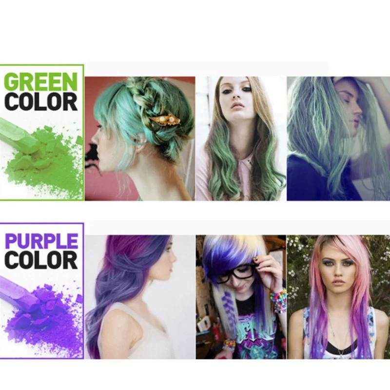 12 цветов одноразовые волосы Цвет Портативный длинный стиль краска для волос мелки продукты для укладки волос цветной мелок для волос