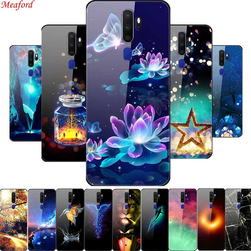Чехол 6 5 дюйма для Oppo A9 A5 2020 роскошный стеклянный чехол телефона s Reno 2Z 2F Realme X2 Pro