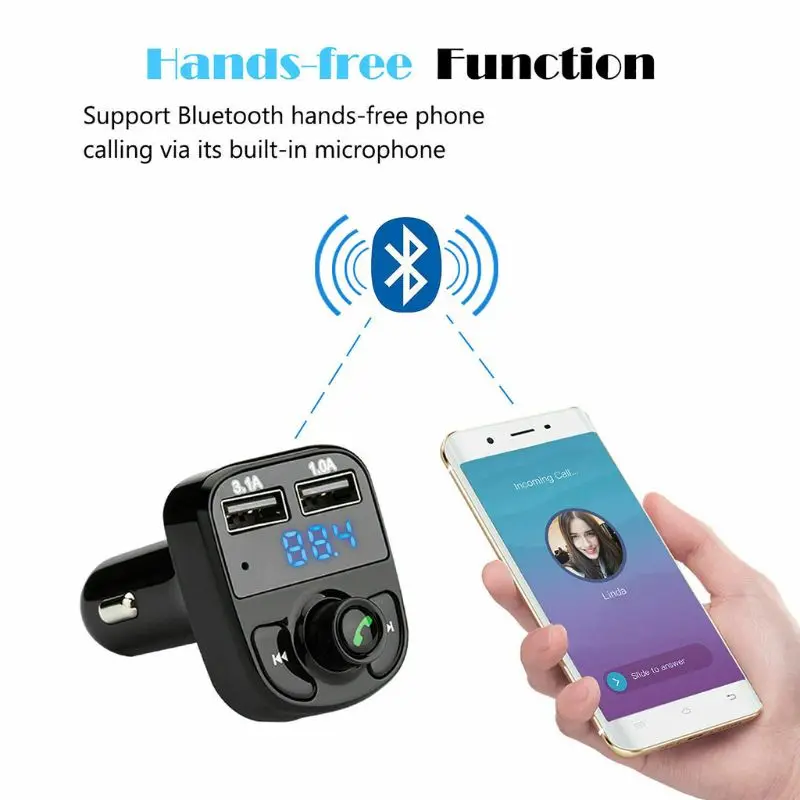 Bluetooth автомобильный беспроводной передатчик MP3 радио адаптер автомобильный комплект двойной USB зарядное устройство Многофункциональный Изысканный автомобиль