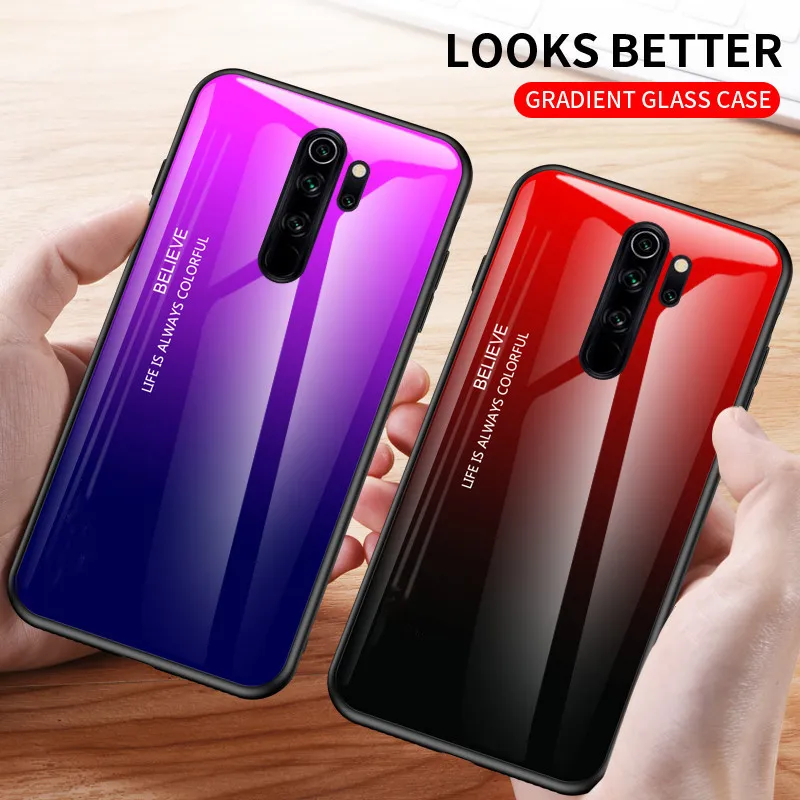 Чехол из закаленного стекла для redmi note 7 8 pro 8t 6 7A 8A K20 градиентный чехол mi 9lite 9t 9se A2 A3