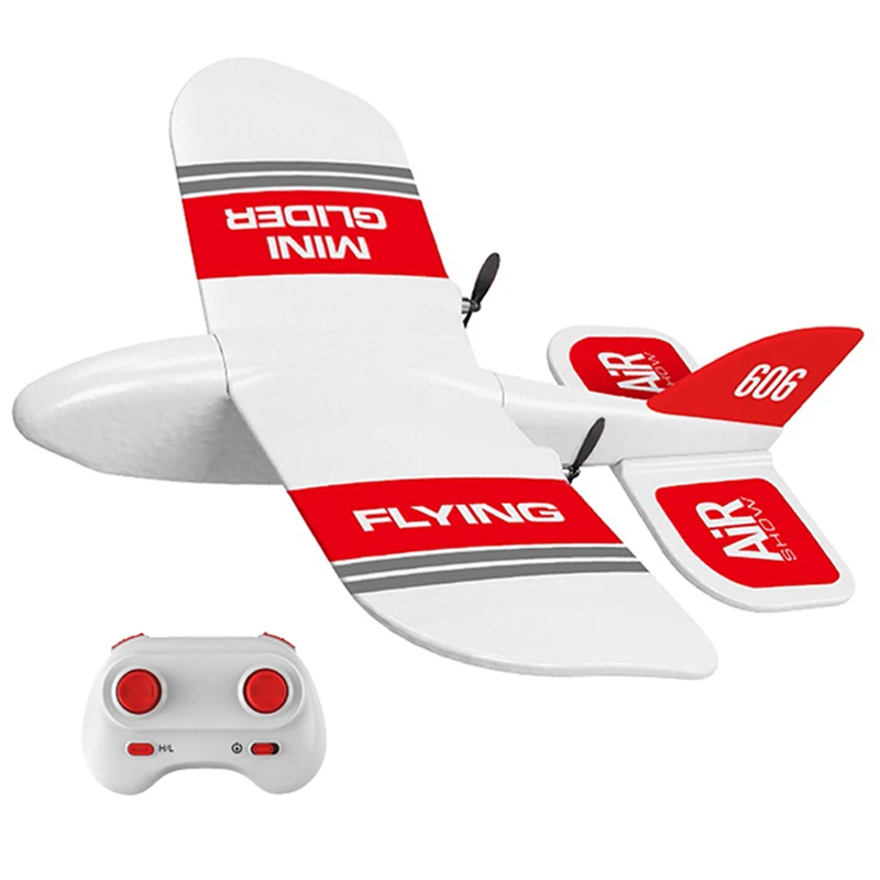 KF606 RC самолет 2,4 ГГц 2CH пульт дистанционного управления Самолет прочный EPP планер из пеноматериала Мини RC летающий самолет Радиоуправляемый игрушечный самолёт детские подарки - Цвет: White and red