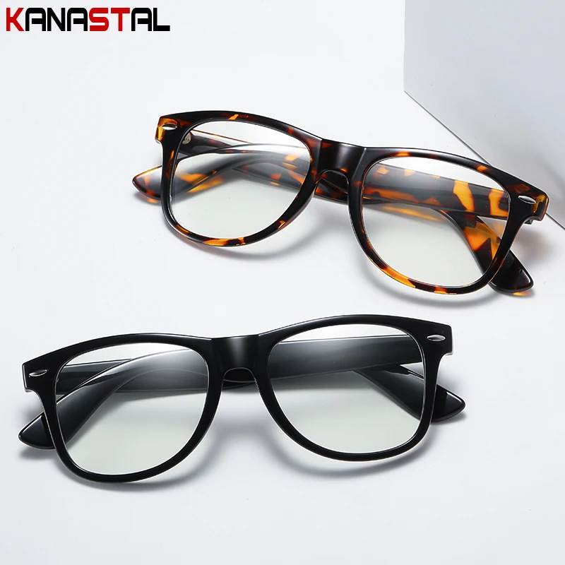 

Men Blue Light Blocking Glasses UV Rays Photochromic Glasses Women Transparent Retro TR90 Computer Eyeglasses Frame