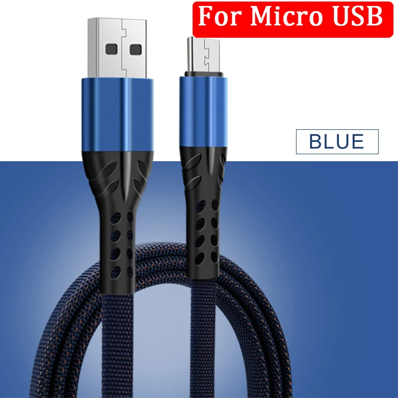 1 м 2 м зарядный кабель Micro usb type C 3.5A Быстрая зарядка Microusb type-C зарядное устройство провод usb c для Xiaomi для huawei usb Дата-кабель - Цвет: For Mirco Blue