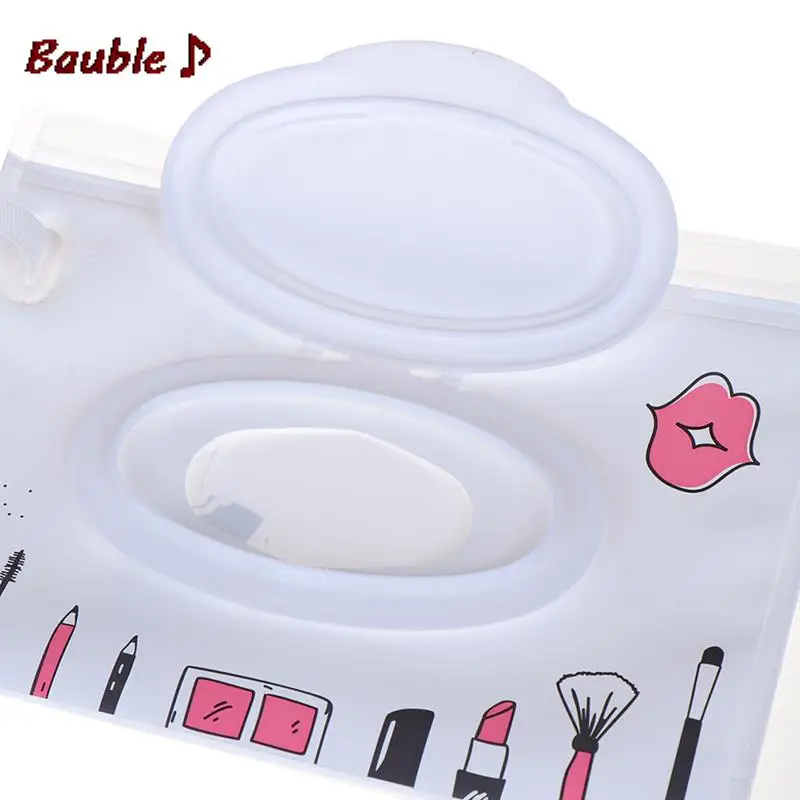 Cartoon Print Baby Wet Wipes Bag Reusable Wet Wipes Cover Container For Baby Skin Care Travel Bag