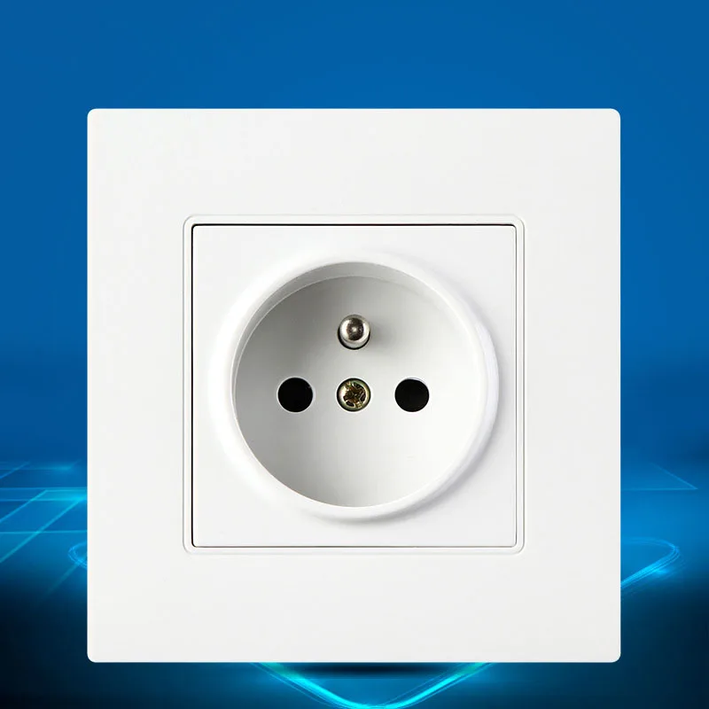 French Standard Three pole 16A Wall Electrical Socket with Safety Door