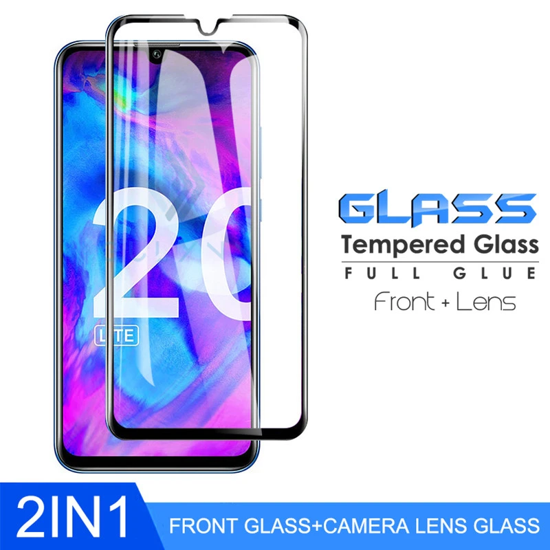 Защитное стекло 2 в 1 для Huawei Y7 Y9 Prime P Smart Plus Z пленка объектива камеры Защитная Honor 9X