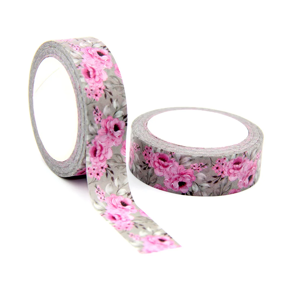 

NEW 1PC 15mm x 10m Red Flowers Floral Leaves Scrapbook Paper Masking Adhesive Washi Tape washi tape set designer mask