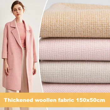 

Thickened plaid wool fabric Sanded Cashmere cloth Sewing DIY autumn winter warm coat material 150x50cm