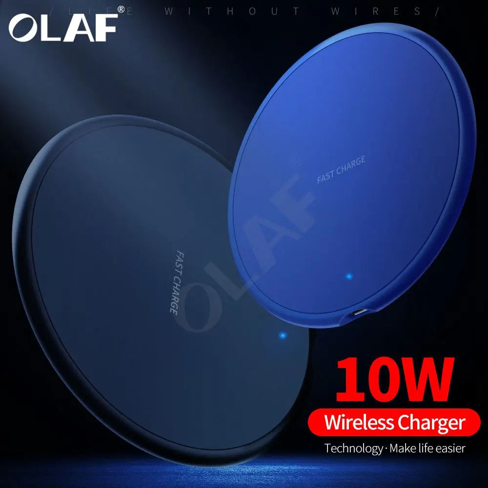 OLAF Qi Беспроводное зарядное устройство для iPhone 11 X Xs Max 8 10 Вт быстрая Беспроводная