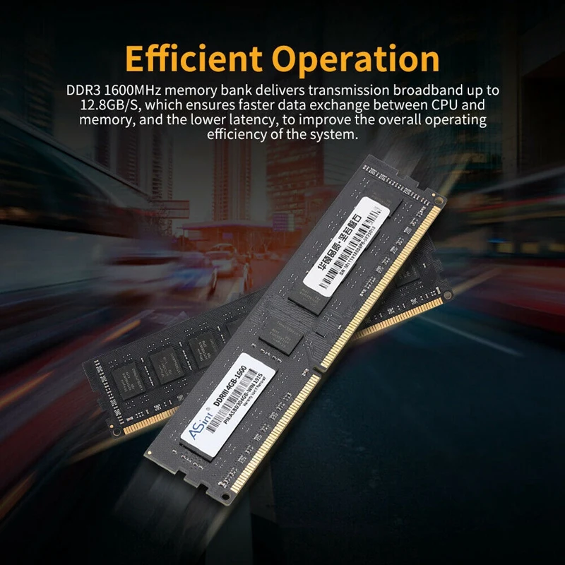 ASint DDR3 4 ГБ ОЗУ 1600 МГц настольная память с радиатором 240Pin низкая мощность Dimm