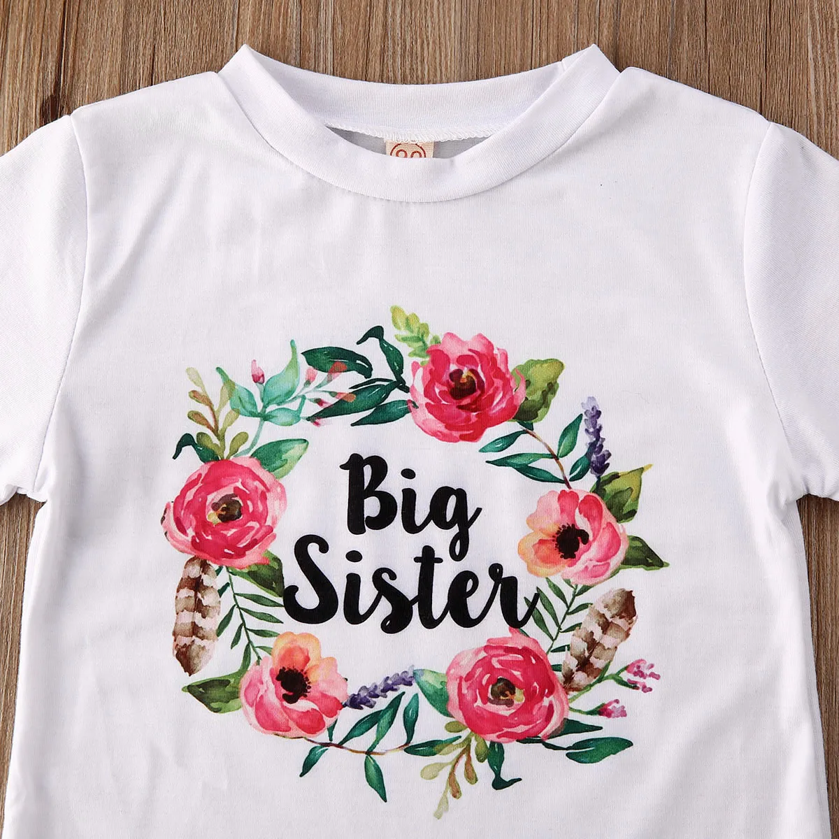 От 0 до 7 лет одинаковые топы с надписью «Big& Little Sister» для маленьких девочек; боди с короткими рукавами и цветочным принтом; детская футболка; летняя хлопковая одежда