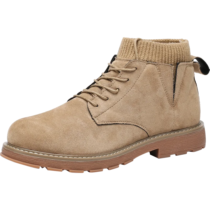 Khaki Модные мужские кроссовки; мужские зимние ботинки из водонепроницаемого флока; Уличная обувь; Bottes Pour Hommes; прогулочные ботинки; Zapatos De Hombre - Color: Khaki