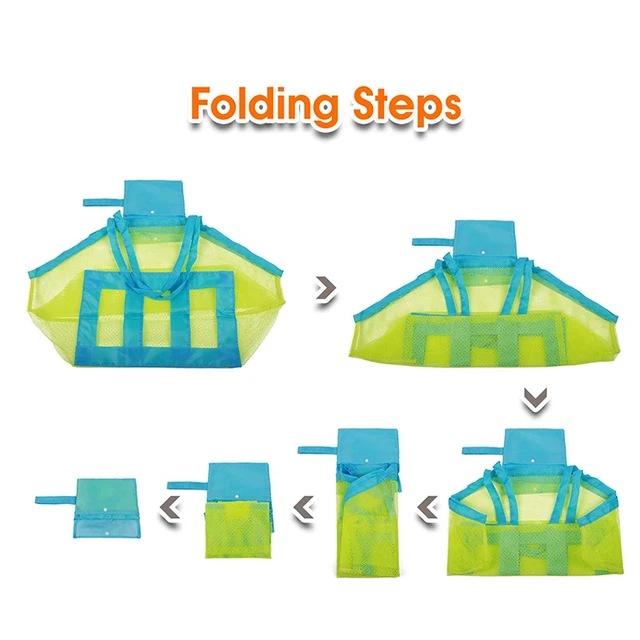 Beach Toys Tote Bag Children Protable Mesh Bag Kids Sand Away Beach Toys Clothes Towel Bag Baby Toy Storage Sundries Bags 6