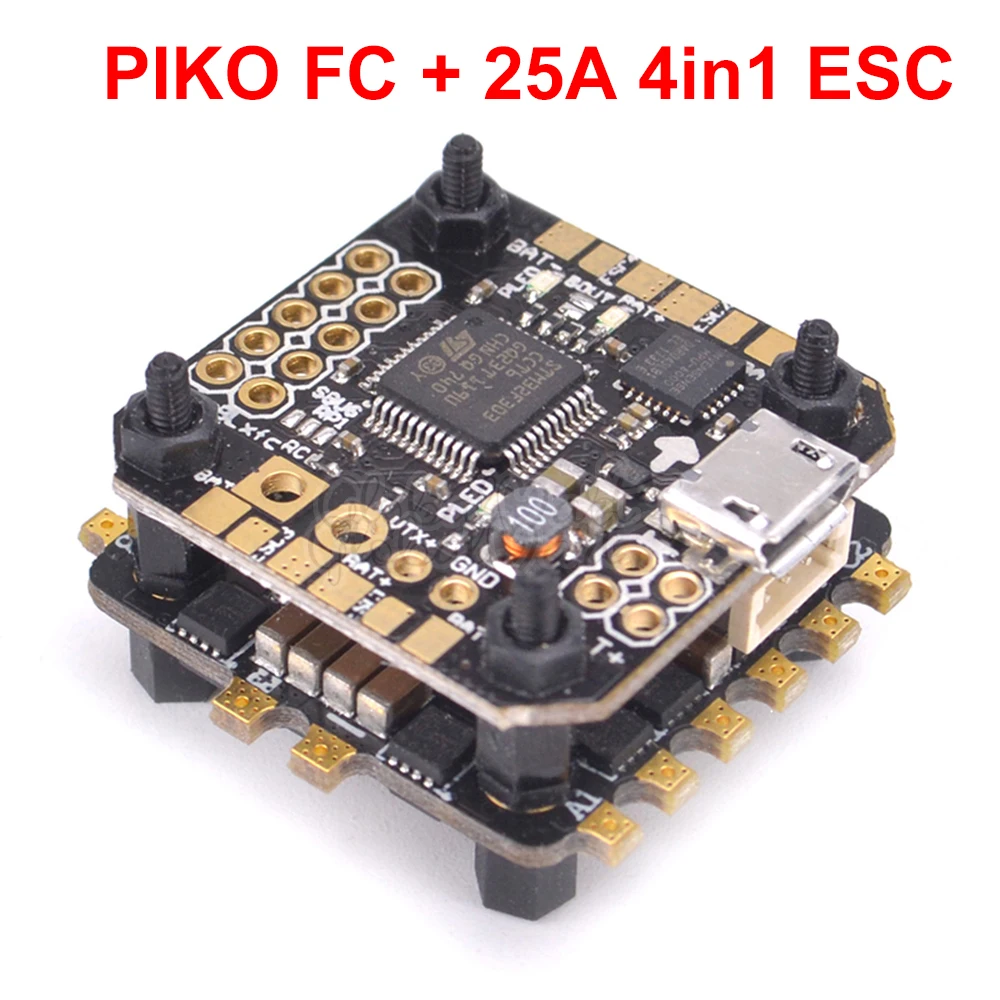 PIKO BLX микро Плата контроллера полета+ 25A 4 в 1 BLHeli ESC для мини внутреннего FPV RC гоночный Дрон ix2 90 мм 80 мм F3 CleanFlight