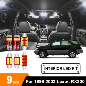 

9x Canbus White LED Light Bulbs Interior Kit For 1999-2003 Lexus RX300 Map Glove Box Trunk Cargo License Lamp 12V Car Light Sour