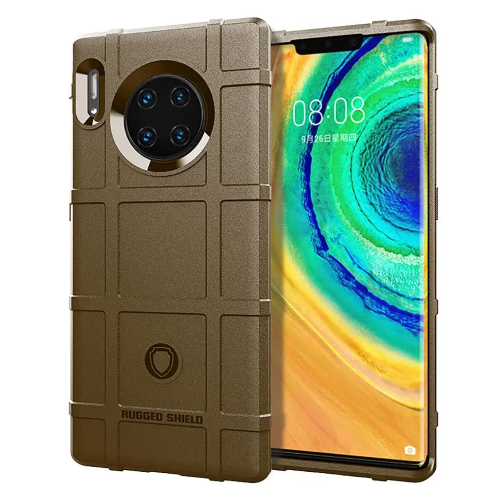 Светло-коричневый Противоударный чехол для huawei mate 30 Pro с защитой от царапин, углеродное волокно, чехол для телефона huawei mate 30 Pro 5G - Цвет: Светло-коричневый
