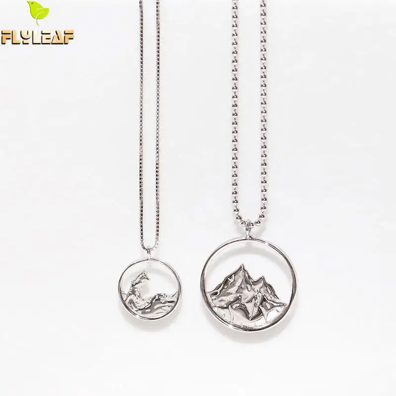 Flyleaf полый морской горный обет ожерелье s& Кулоны Настоящее серебро 925 проба ожерелье для женщин цепочка изящные украшения в подарок паре