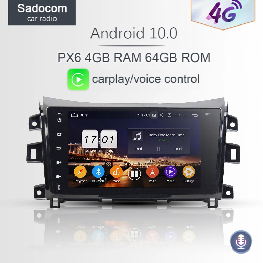 DSP PX6 2 din Android 10 0 8 ядер 4 Гб ОЗУ 64 ПЗУ автомобильный DVD плеер для Nissan NAVARA 2016 левый GPS
