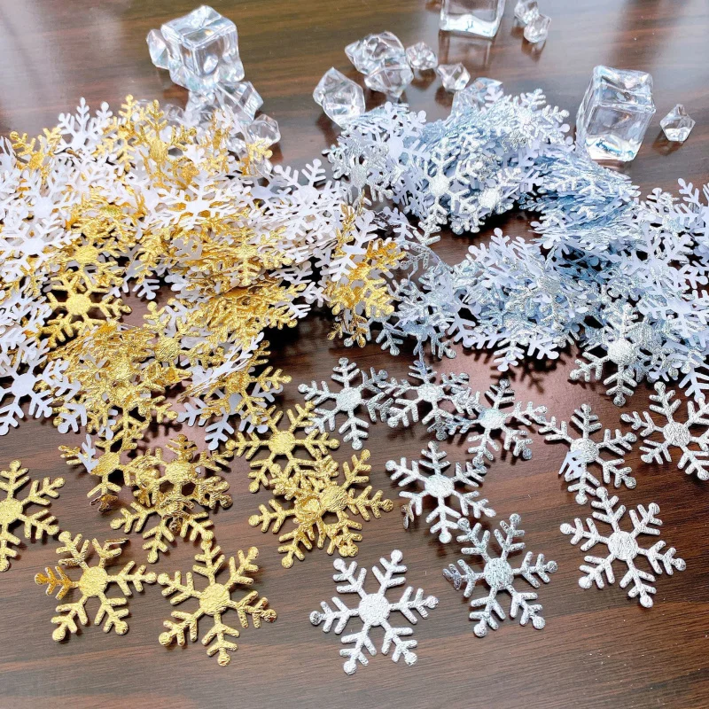 Christmas Ornaments Winter Snow Decoration 200PCS/300PCS Artificial Snowflakes Decor Christmas Decorations For DIY Handmade Home Xmas Wedding Decor Material
