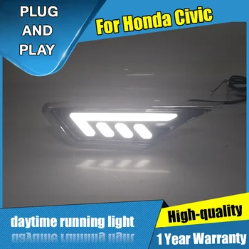 

2Pcs Car styling Ultra Bright LED Daytime Running lights for Honda Civic 2016-2017 Waterproof Auto Car DRL LED Fog light