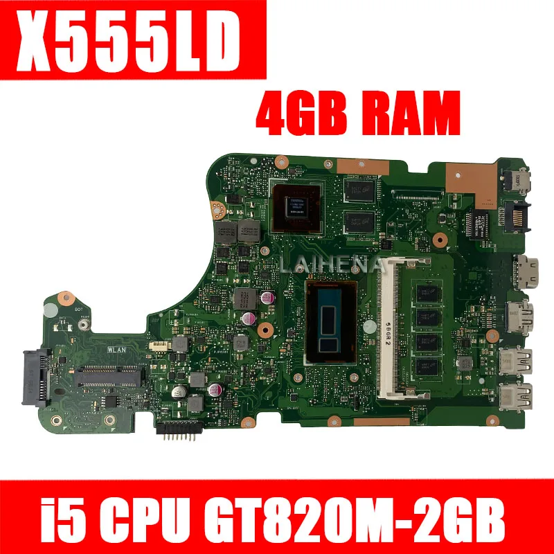 

X555LD Motherboard I5 cpu 4GB RAM GT820M 2GB For ASUS K555L F555L X555LP Laptop motherboard X555LD Mainboard X555LD Motherboard
