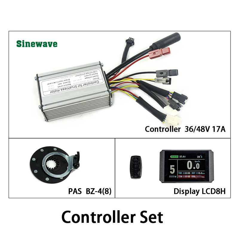 Sine BZ4 LCD8H EJOYQI 36V46V350W Водонепроницаемый Контроллер 17A LCD5 LCD8H цветной дисплей PAS набор E-bike конверсионный комплект датчика Холла - Цвет: Sine BZ4 LCD8H