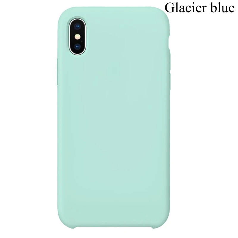glacier blue Роскошный официальный силиконовый чехол с логотипом чехлы для iPhone 6 s 7 8 plus для Apple IPhone X XS Max XR айфон 8 плюс афон айфона xr кейс чехля чехла чехле бампер case cover - Цвет: glacier blue