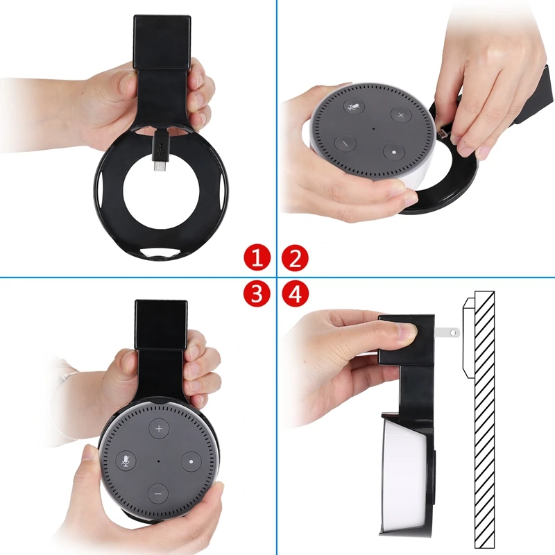ABKT-для Echo Dot 2 перезаряжаемая головка аксессуары адаптер питания Настенный Кронштейн США штекер