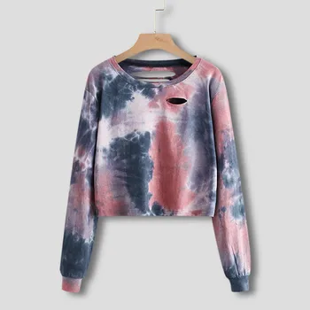 

Oversized Tie-dye Print Sweatshirts Autumn Women's Hooded Female 2020 Cotton Thicken Warm Hoodies Lady Autumn Fashion Tops