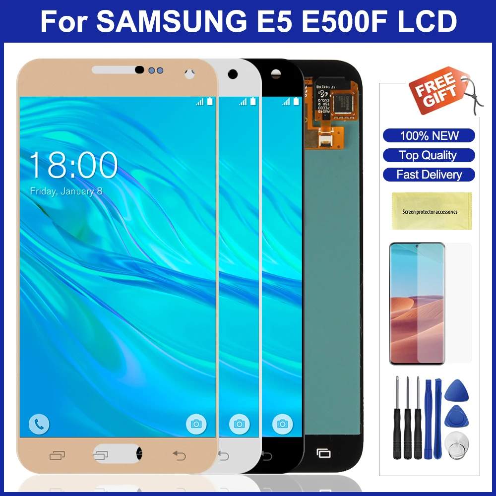 ЖК дисплей Super Amoled для Samsung Galaxy E5 E500 с сенсорным экраном и дигитайзером в сборе