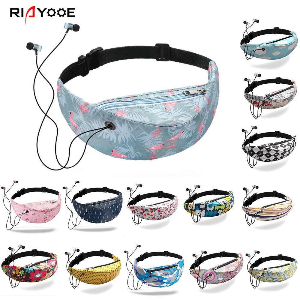 RIAYOOE 3D красочный принт женские черные поясные сумки бандана Sac новая сумка почтальона сумка поясной комплект для мобильного телефона сумка