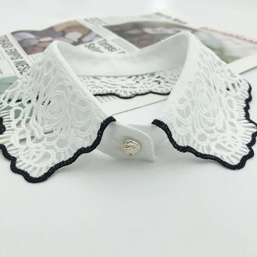 

Women White Lace False Fake Collar Lapel Choker Girls Detachable Necklace Lapel Turn Down Shirt Neck Ties Accessories