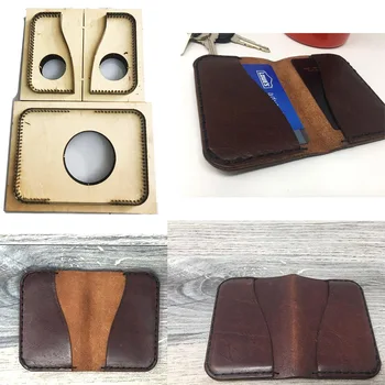 

Double Sides Four Pocket Minimalist Wallet Japan Steel Blade wooden die Cutter DIY leather Template Card Holder knife mould