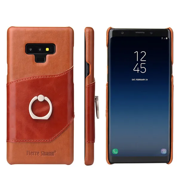 Чехол с подставкой S8 Plus для Galaxy Note 9, чехол из натуральной кожи для Note 8, чехол с отделением для карт, чехол для samsung Galaxy Note 9, чехол - Цвет: Brown