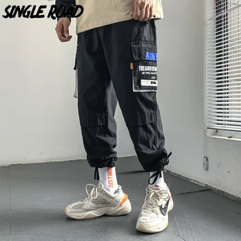 

SingleRoad Men's Cargo Pants Men 2020 Side Pockets Hip Hop Japanese Streetwear Harem Pants Men Trousers Joggers Male Sweatpants