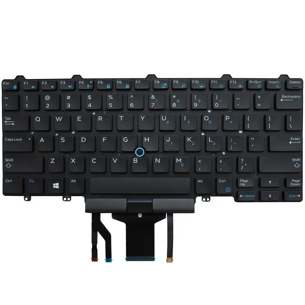 

US Layout Replacement Backlit Keyboard for Dell Latitude E7470 E5450 E5470 E7450 Laptop No Frame, with Pointer and Backlight
