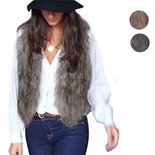 Меховая жилетка Повседневная открытая стежка v-образный вырез однотонная модная шуба из искусственного меха теплые короткие зимние куртки для женщин A50