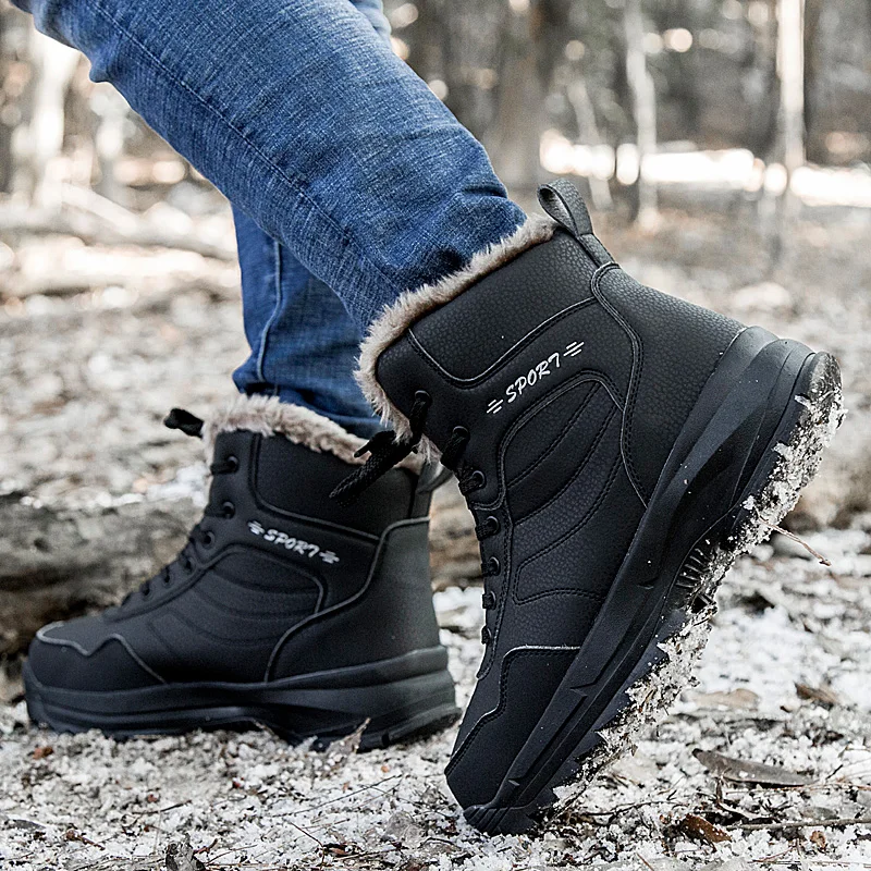 Najtaniej Mężczyźni zimowe buty górskie Outdoor wodoodporne wspinaczka śnieg buty człowiek pluszowe buty taktyczne ciepłe botki Plus rozmiar 39 46