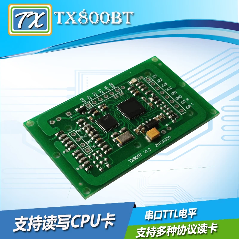 

TX800BT RFID Non-contact 14443A High Frequency Induction IC Card CPU Card Reader Module