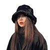 2022 New Korean Fisherman Hat Winter Faux Fur White Black Bucket Hat For Women Men Panama Fishing Cap bob chapeau ► Photo 1/6