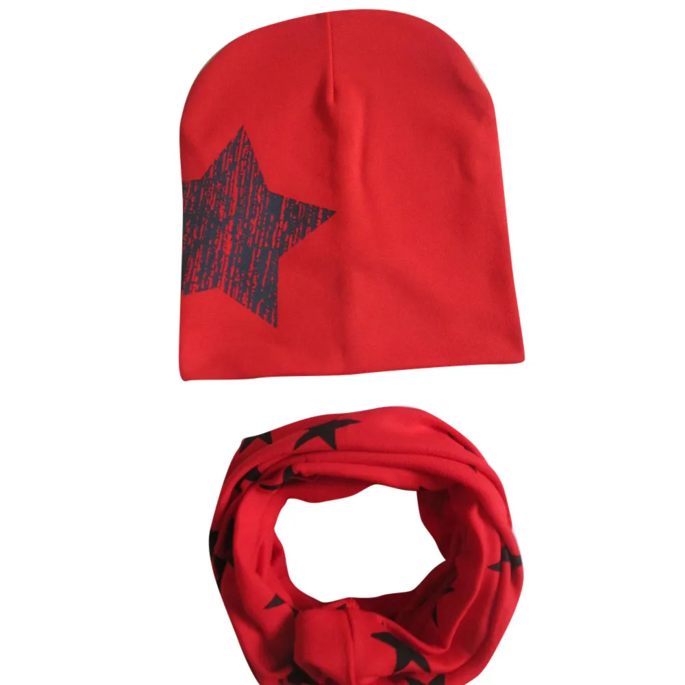 MUQGEW осень-зима детская шапка шарф для девочек, для мальчиков детские ScarfCartoon детские шапки, шарфы шапки с цветочным принтом и принтом в виде звезд CN8