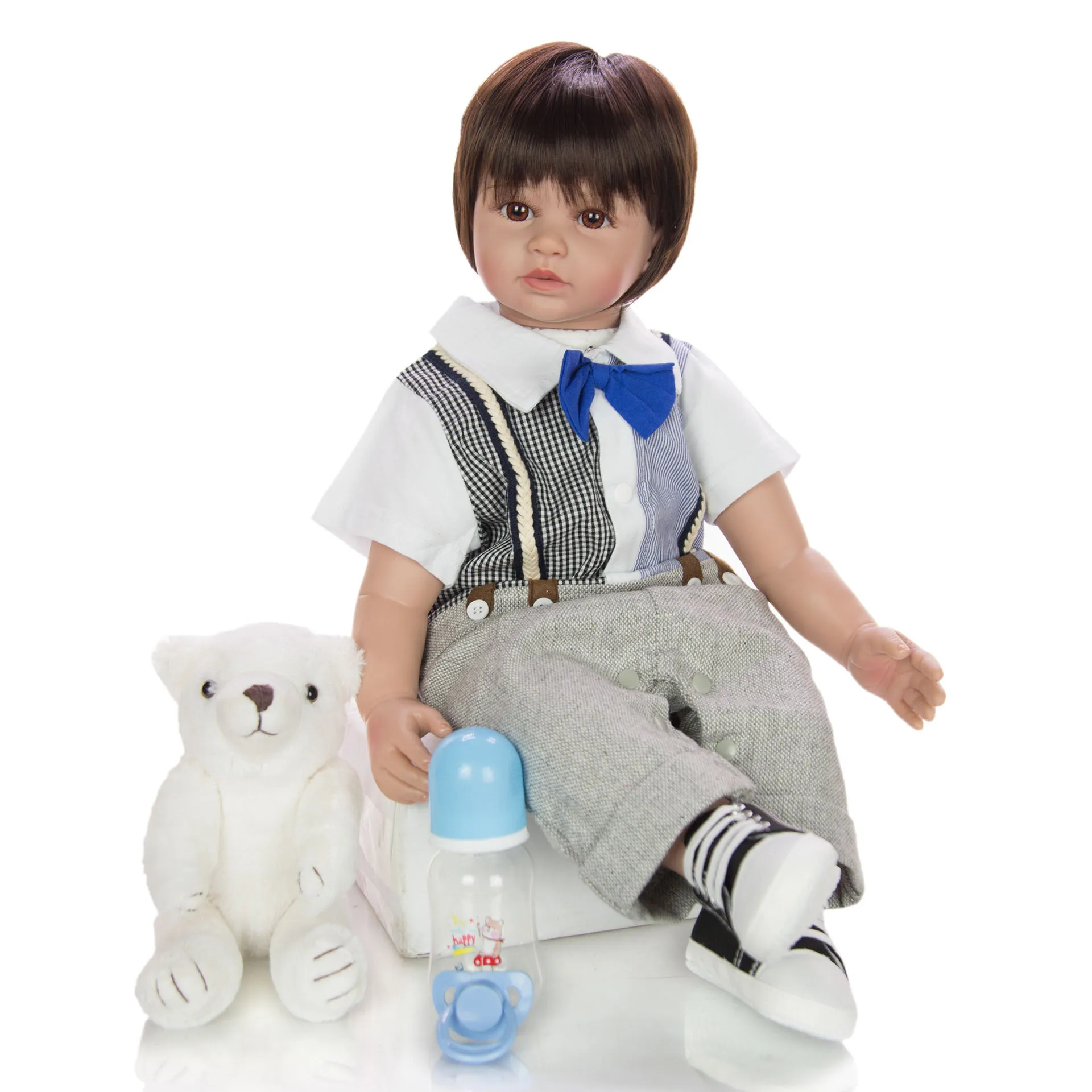 

KEIUMI 24 Inch real baby Reborn toddler doll 60 cm Soft Silicone vinyl reborn babies alive boy doll DIY Dressup dolls gift