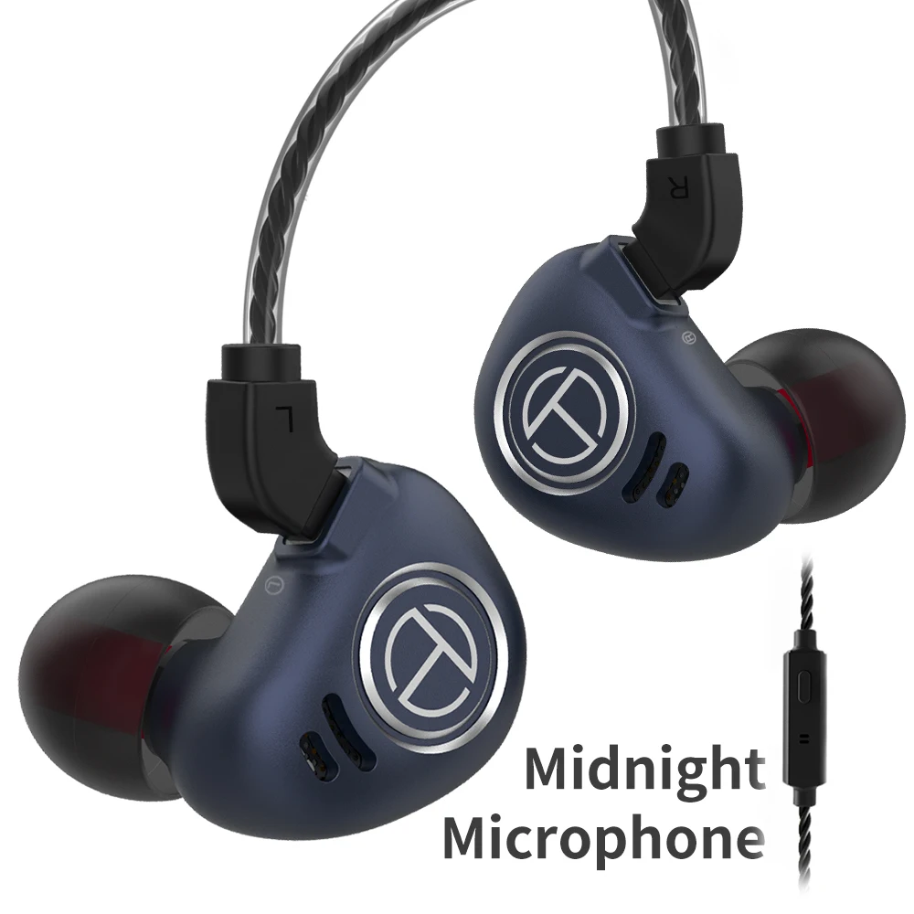 Blue with mic TRN V90 4BA+ 1DD Гибридный Металлический наушник в ухо IEM HIFI DJ монитор для бега спортивный наушник гарнитура наушники для V80/X6/IM2 - Цвет: Blue with mic